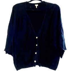 J. Jill Black 3/4 Sleeve Cardigan Size XS
