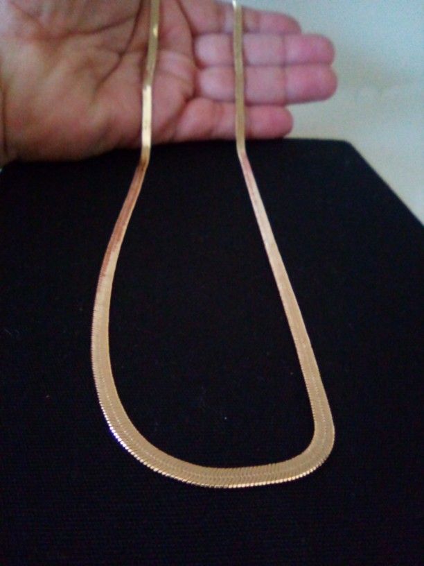 Gold Plated 18k Flat Snake Necklace Chain