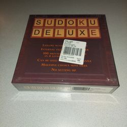 SUDOKU DELUXE WOODEN BOARD GAME WITH 100 PUZZLES WOOD TILES NEW FACTORY SEALED 