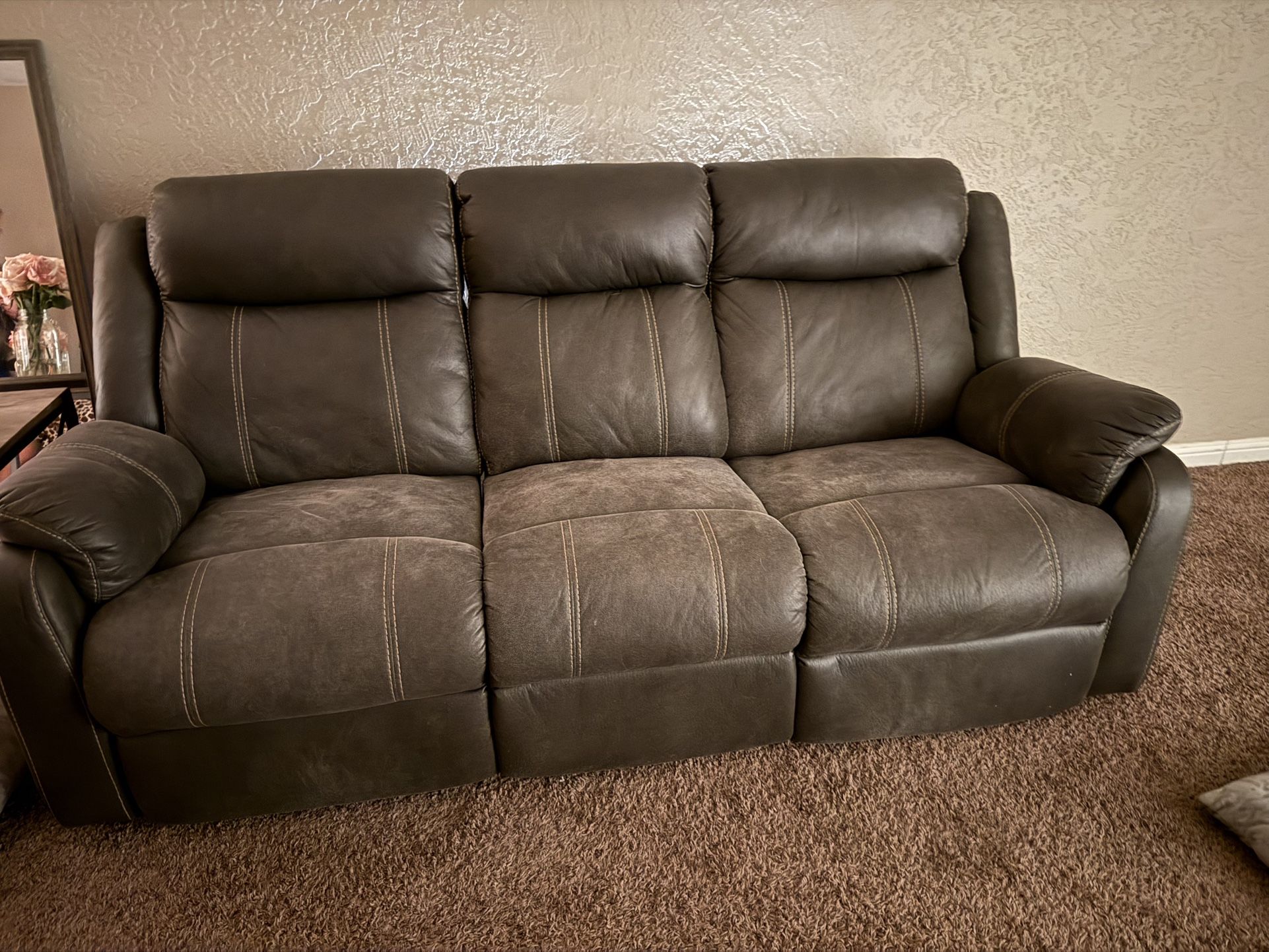 Two Couches And Recliner 