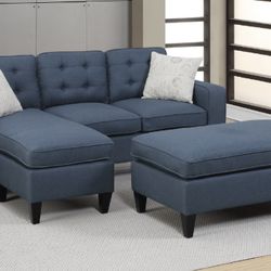 Sectional Sofa Set With Ottoman 
