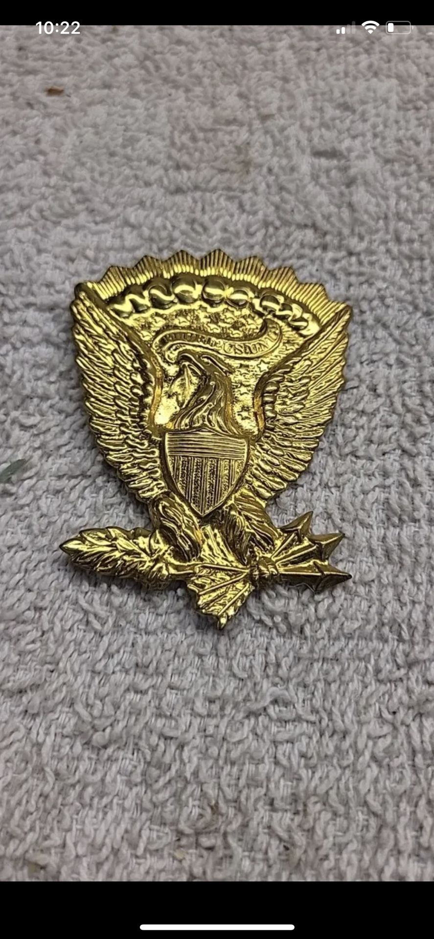 Original Civil War Union Jefferson Davis Hardee Hat Badge Insignia