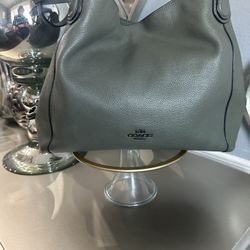 Coach 80268 Hallie Pebble Leather Shoulder Handbag Sage