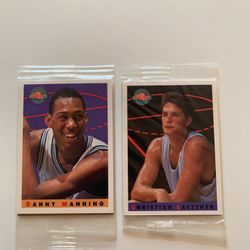 2 KELLOGG’S BASKETBALL SERIES POSTER CARDS: Manning & Laettner UNOPENED