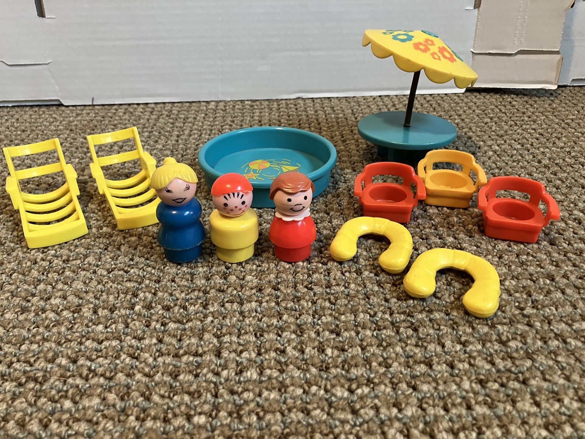Vintage Fisher Price Patio/pool Set with Extra Pieces
