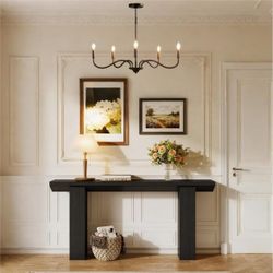 1Easylife 5-Light Black Chandelier, Modern & Farmhouse Candle Pendant Light Fixtures Over Table, Hanging Chandelier for Dining Room, Kitchen, Living R