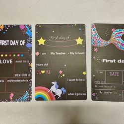 NEW First Day of School Reusable Chalkboard Style Photo Prop Metal Signs—$6 EACH