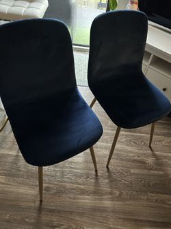 2-Modern Dining Chairs Color Blue