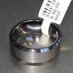 Complete Tungsten Mens Black Two Tone Ring Nice