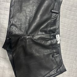 Leather shorts
