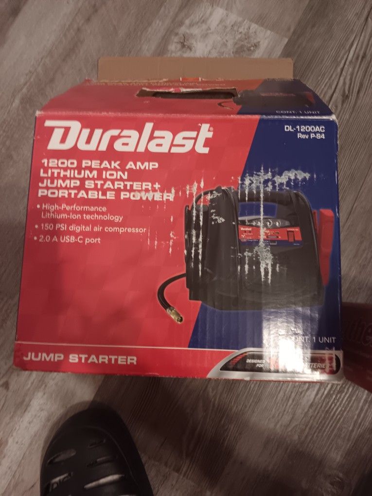 Duralast 1200 Peak Amp Lithium Ion Jump Starter , Portable Power