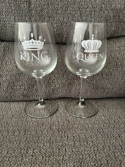 King And Queen Wine Glasses
