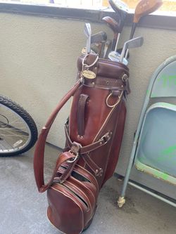 Vintage brown leather golf bag FIRST FLIGHT