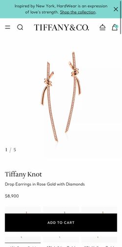 Tiffany & co. Knot Drop Earrings in Rose Gold with Diamonds