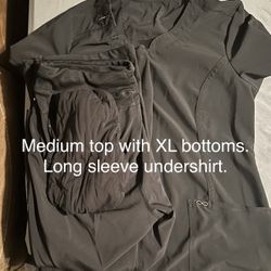 Cherokee Infinity Scrub Set Medium Top XL Bottoms With Matching Under Shirt 