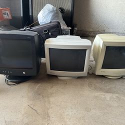 Three CRT PC Monitors