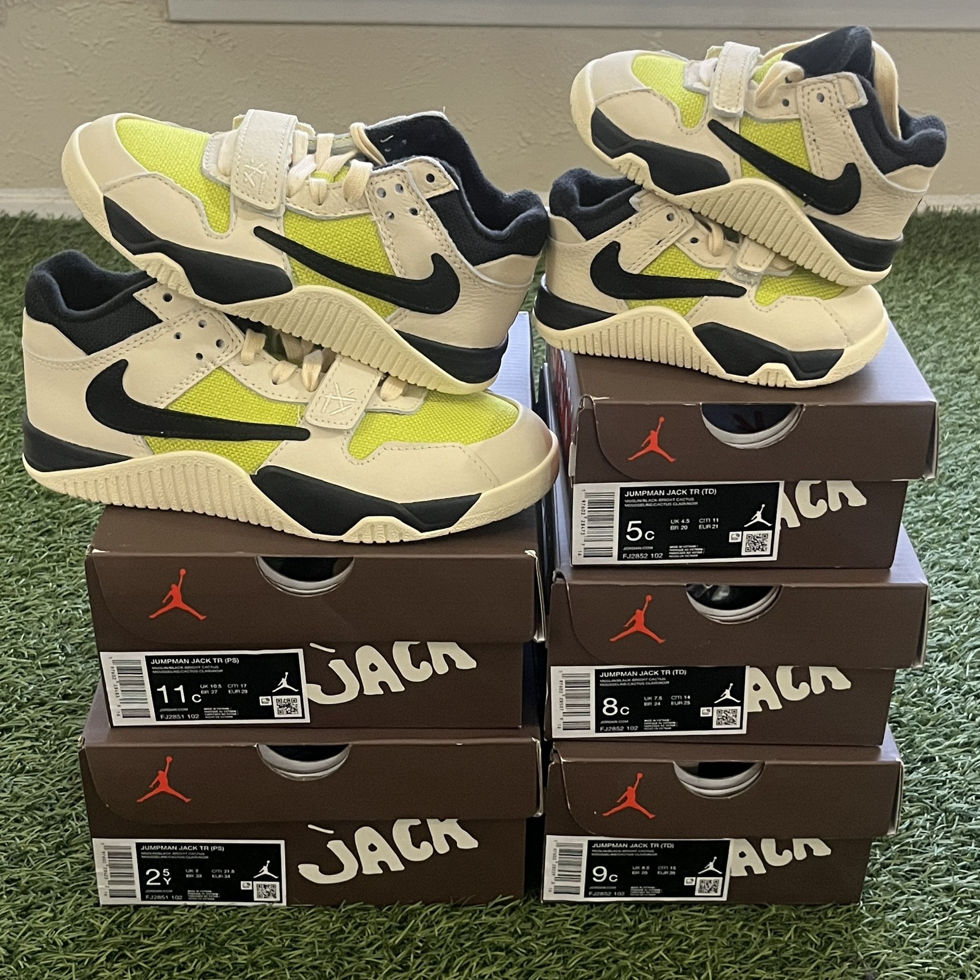 Jordan Jumpman Jack TR (Travis Scott Bright Cactus) (Preschool & Toddler Sizes)