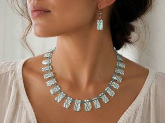 Aquamarine and turquoise Necklace & Earring Set