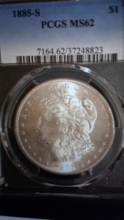 1885-S Morgan Silver Dollar Scarce Date PCGS 62