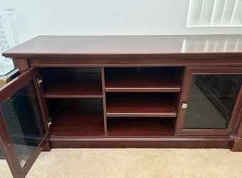 Cherry Wood TV Stand Media Console Cabinet