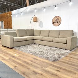 Beige Sectional Couch (Missing Back Cushion) - Free Delivery!