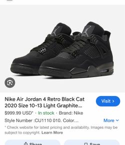 DS black cat 4s size 10
