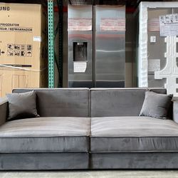 Switch Queen Convertible Sofa with Accent Pillows, Gray