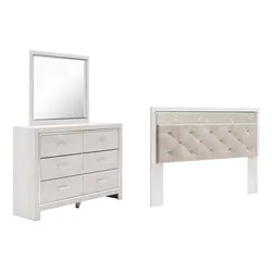 Altyra King Panel Headboard Bed with Mirrored Dresser Enormous Price Drop