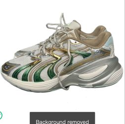 PUMA inverse, white,gold,green size 8