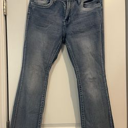 Size 11/12 Flare Leg Stretch Mid Rise Jeans 