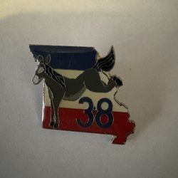Vintage Chapter 38 Donkey Silver Tone Enamel Lapel Pin (GW10)