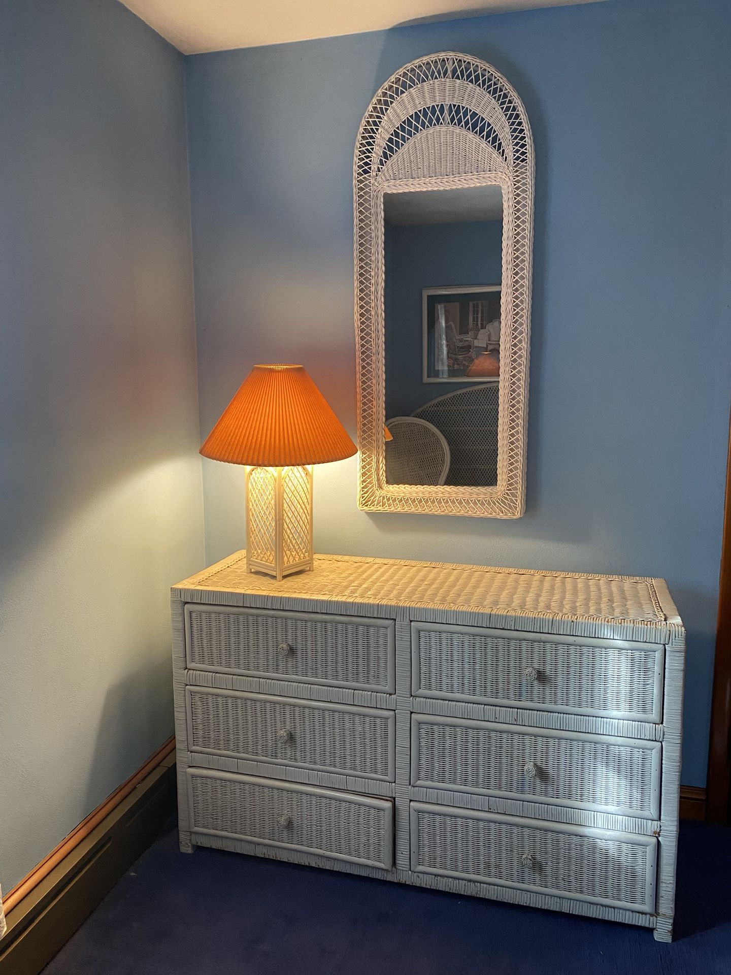 Wicker dresser set