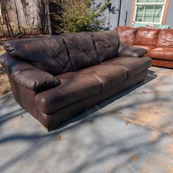 Brown Leather Sofa 