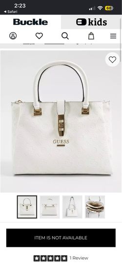 GUESS Peony Classic Girlfriend Carryall Handbag in Ivory / Off-White.