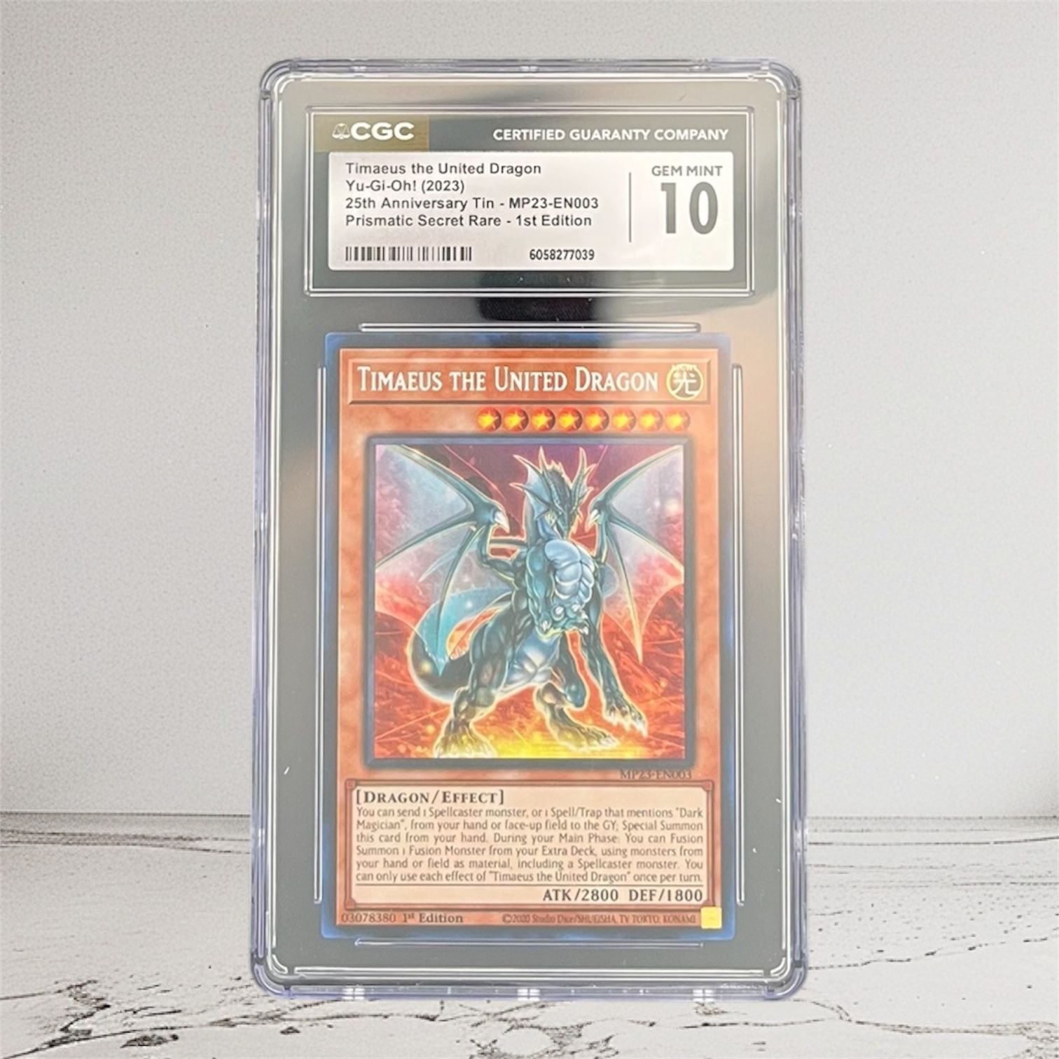 CGC 10 - Timaeus The United Dragon MP23 1st Ed. Secret Rare Graded Yugioh! Card