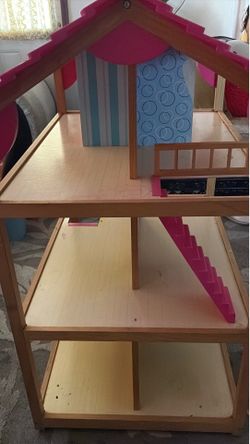Wooden Three-Story Dollhouse