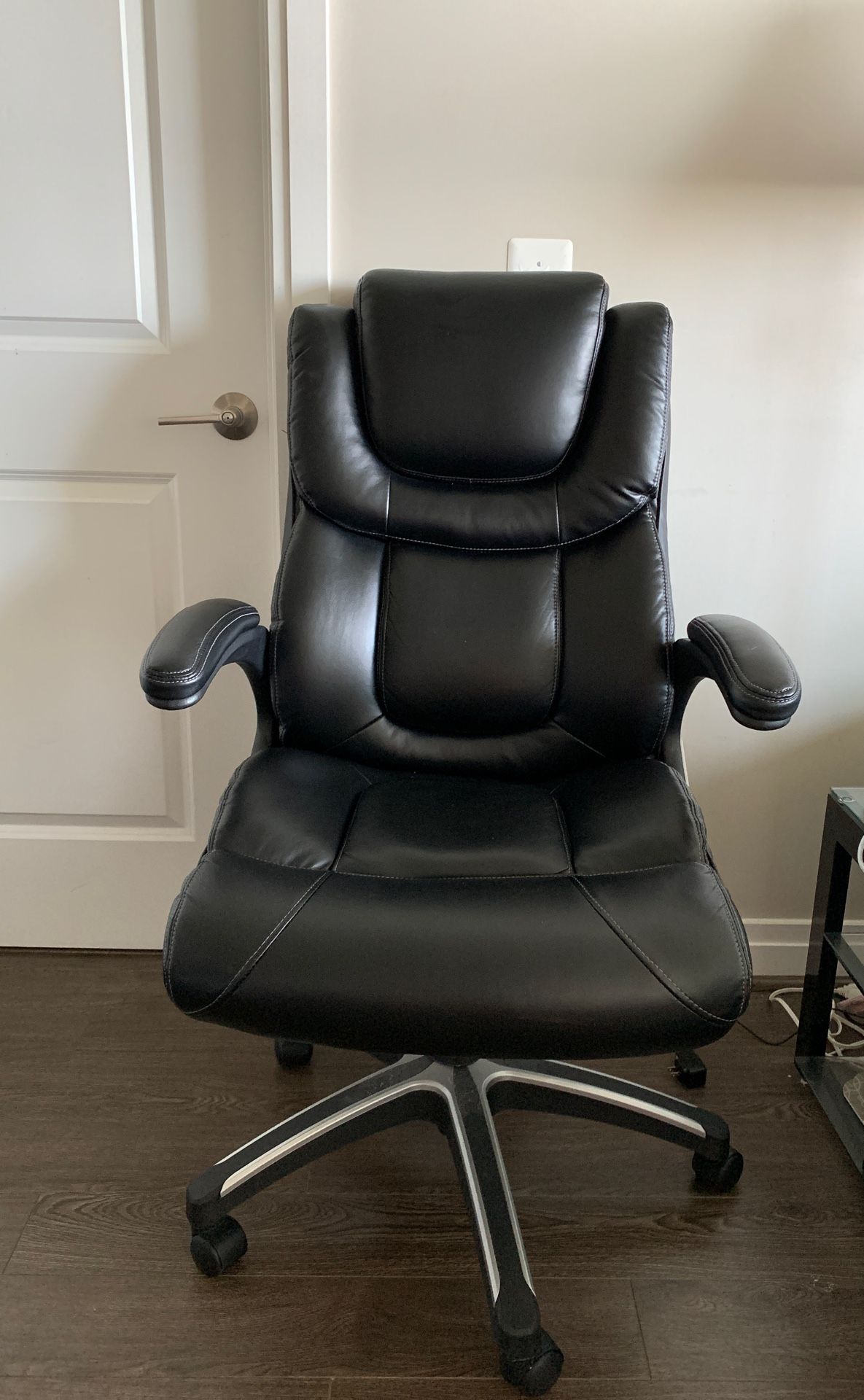 Office DepotRealspace Fennington Leather HighBack Chair, Black for