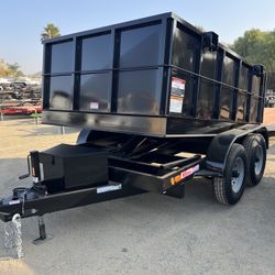 New Carson 7x10 Dump Trailer with 3' Sides 12k gvwr