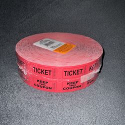 2000 Red Double Roll Raffle Tickets