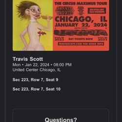 Travis Scott Concert Tickets Section 223