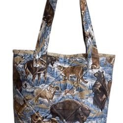 NEW Handmade Wildlife Northern Quilted Shoulder Tote bag Inner zipper Pocket