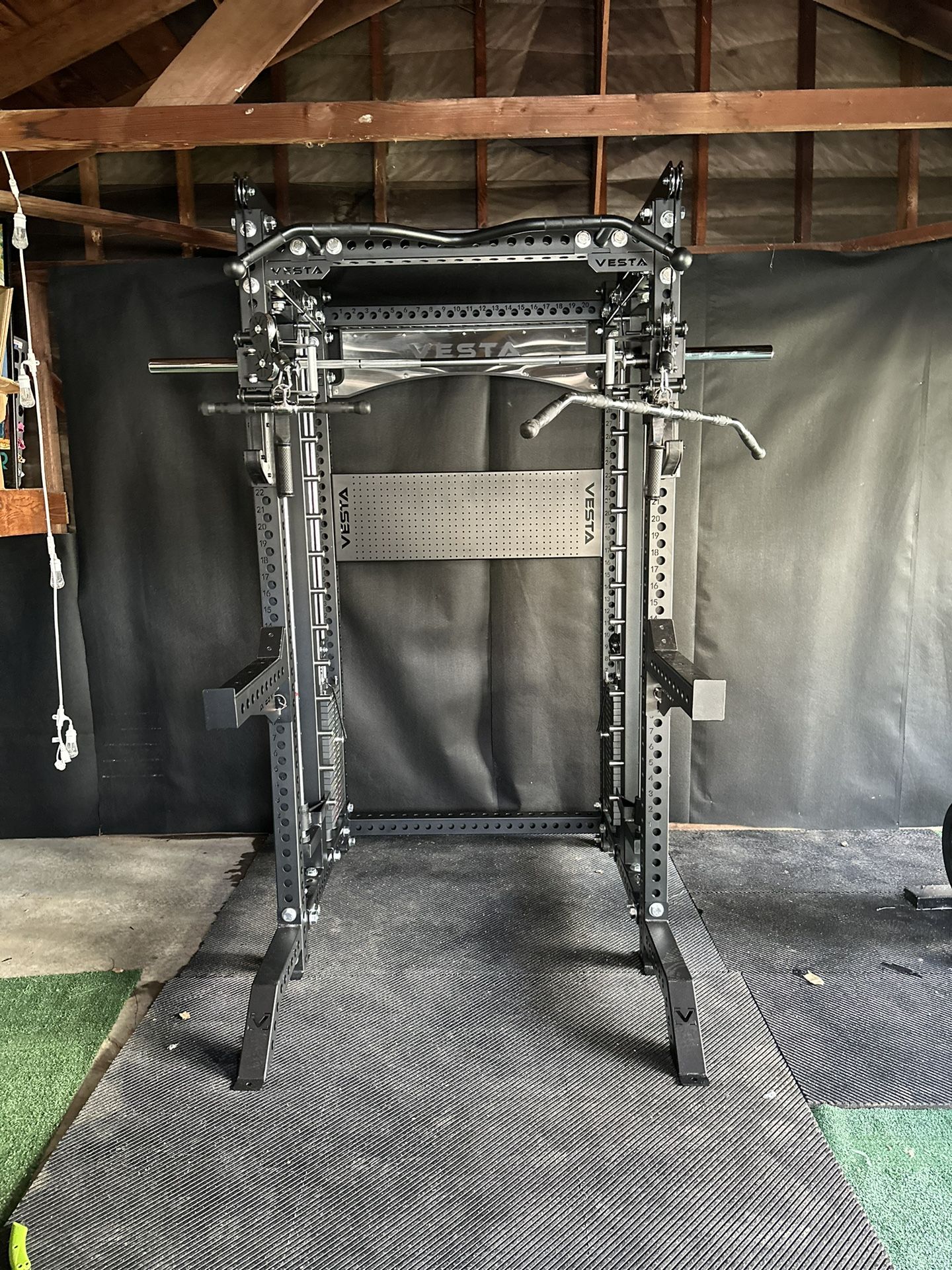 PRO SERIES Ultimate 3-1 Half Rack Functional Trainer w/Smith Machine Bar | 400lb Stack | Gym Equipment | Fitness | Commercial | Squat Rack 