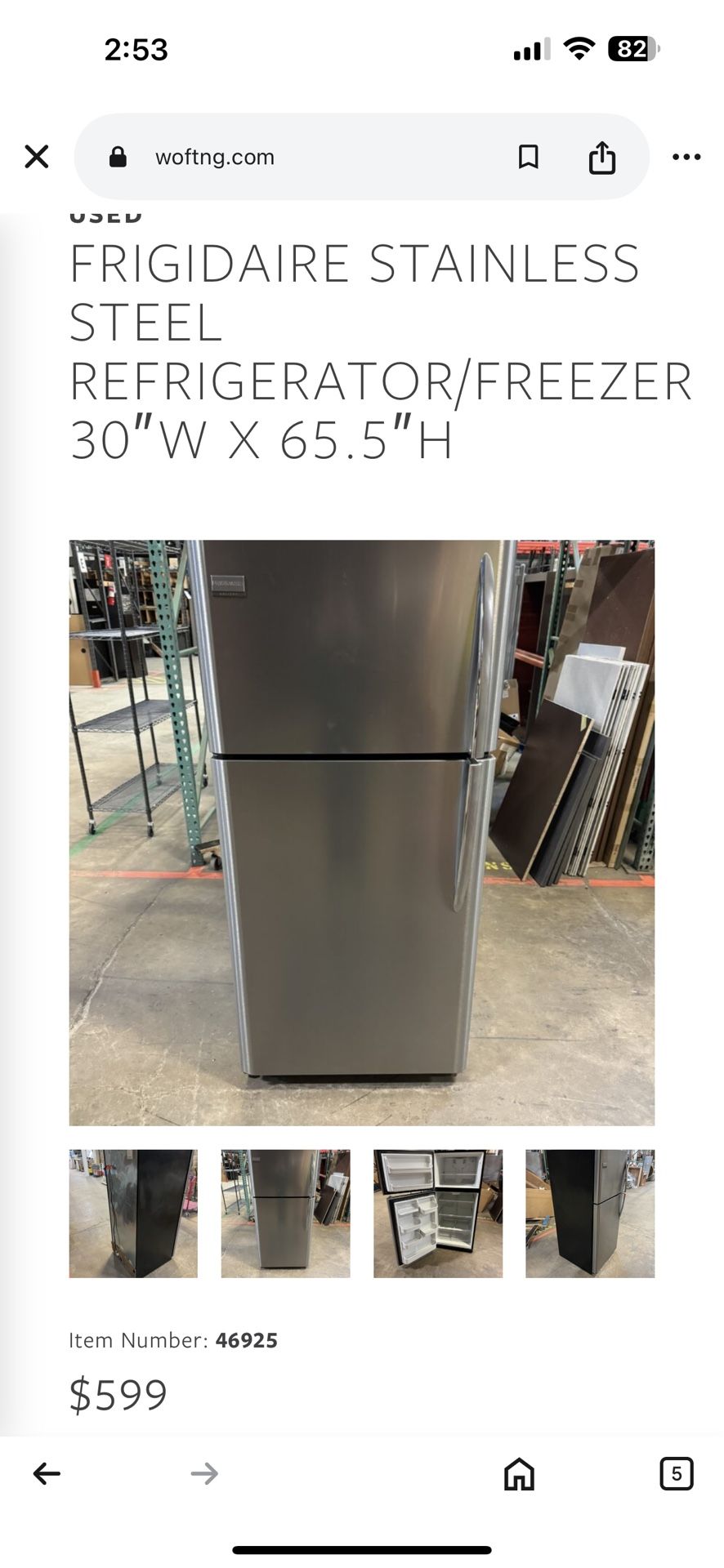 Stainless Steel Frigidaire Fridge for The Low