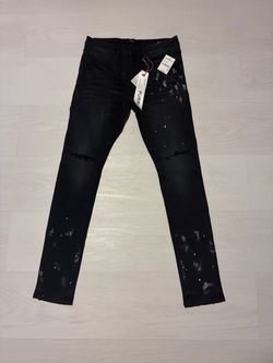 Purple Brand Black Distressed Skinny Jeans