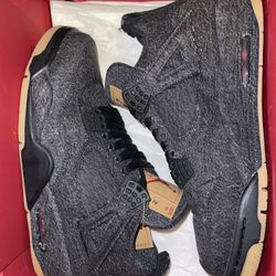 JORDAN BLACK DENIM LEVI 4’s 