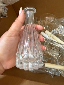 Glass vases and desert cups