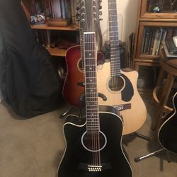 Vangoa Left Hand 12 string acoustic/electric Guitar With Built In Tuner