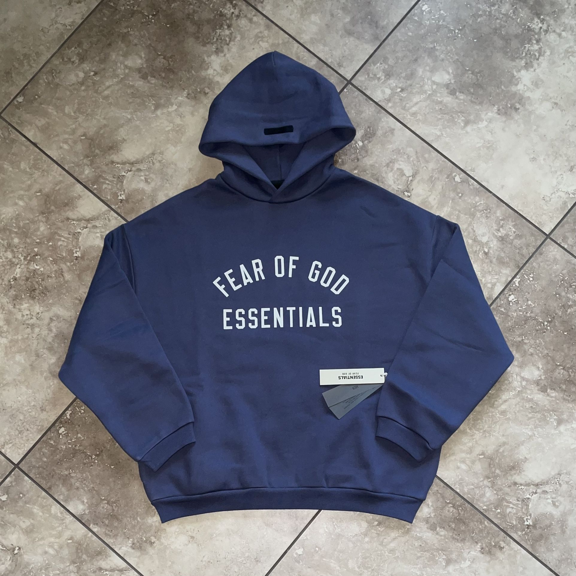 Fear of God Essentials Fleece Hoodie Marine Size XXS