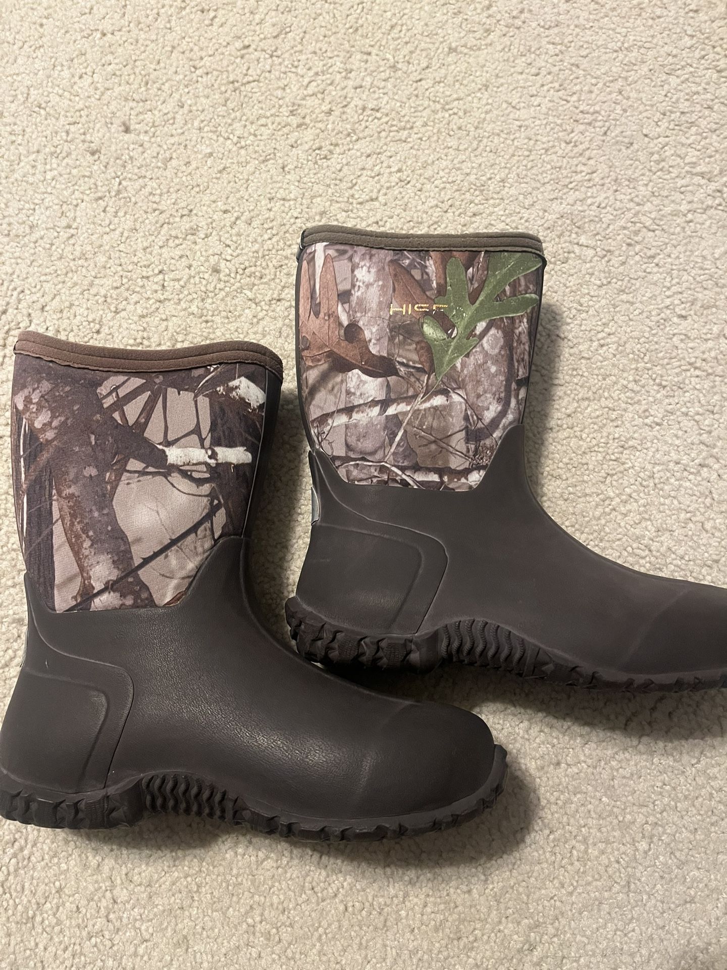Kids Rain Boots, Waterproof, Rubber, Mid Calf, Camo, Size 6