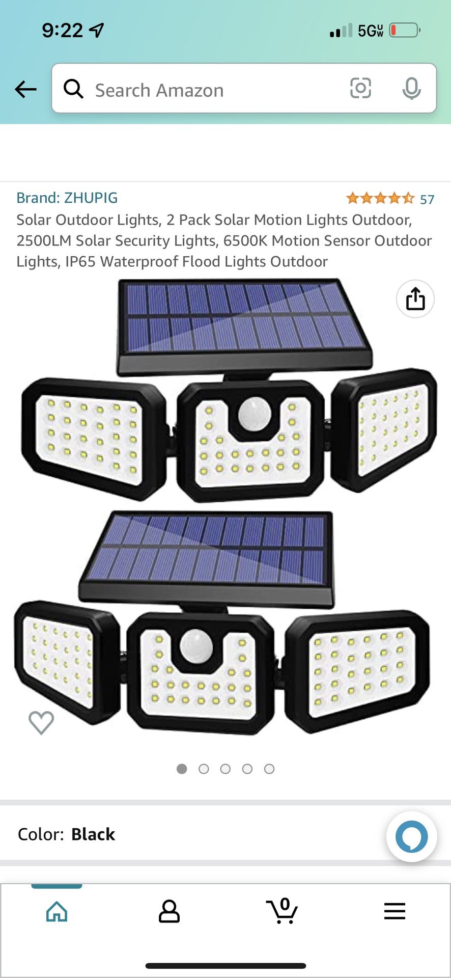 Solar Outdoor Lights - 2Pack 210 LED 2500LM 6500K 270°Ultra Wide 3 Heads Solar Lights Waterproof, IP65 Waterproof Solar Motion Sensor 